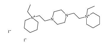 1,4-bis[2-(1-ethylpiperidin-1-ium-1-yl)ethyl]piperazine,diiodide Structure