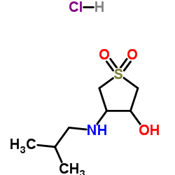 4-(Isobutylamino)tetrahydro-3-thiopheneol 1,1-dioxide hydrochloride (1:1) Structure