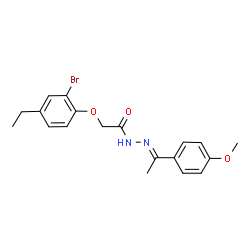 2-(2-Bromo-4-ethylphenoxy)-N'-[(1E)-1-(4-methoxyphenyl)ethylidene]acetohydrazide Structure