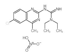 (3Z)-3-(6-chloro-4-methyl-6H-quinazolin-2-ylidene)-1,1-diethyl-guanidine; dihydroxy-oxo-azanium structure