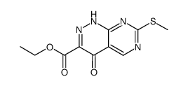 7-methylsulfanyl-4-oxo-1,4-dihydro-pyrimido[4,5-c]pyridazine-3-carboxylic acid ethyl ester结构式