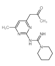 1-Piperidinecarboximidamide,N-[4-methyl-6-(2-oxopropyl)-2-pyrimidinyl]- Structure