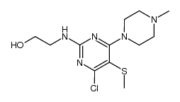 4-Chloro-2-(2-hydroxyethylamino)-6-(4-methylpiperazino)-5-(methylthio)pyrimidine结构式