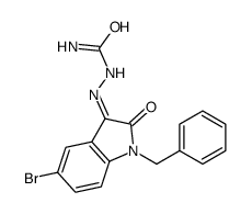 [(E)-(1-benzyl-5-bromo-2-oxoindol-3-ylidene)amino]urea结构式