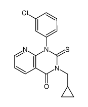 1-(3-chloro-phenyl)-3-cyclopropylmethyl-2-thioxo-2,3-dihydro-1H-pyrido[2,3-d]pyrimidin-4-one Structure