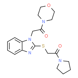 Morpholine, 4-[[2-[[2-oxo-2-(1-pyrrolidinyl)ethyl]thio]-1H-benzimidazol-1-yl]acetyl]- (9CI) picture