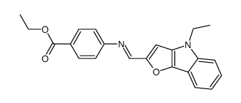 4-(4-ethyl-4H-furo[3,2-b]indol-2-ylmethyleneamino)-benzoic acid ethyl ester Structure