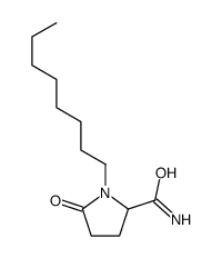 1-octyl-5-oxopyrrolidine-2-carboxamide Structure