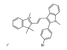 2-{(E)-2-[2-(4-Bromo-phenyl)-1-methyl-1H-indol-3-yl]-vinyl}-1,3,3-trimethyl-3H-indolium; iodide结构式