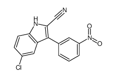 5-chloro-3-(3-nitrophenyl)-1H-indole-2-carbonitrile Structure