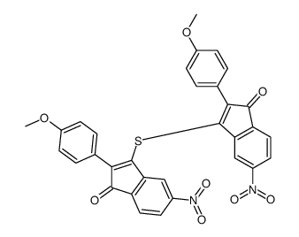 2-(4-methoxyphenyl)-3-[2-(4-methoxyphenyl)-6-nitro-3-oxoinden-1-yl]sulfanyl-5-nitroinden-1-one Structure