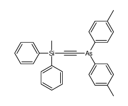 2-[methyl(diphenyl)silyl]ethynyl-bis(4-methylphenyl)arsane结构式