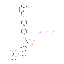 5-[[4'-[[8-Amino-1-hydroxy-7-[(2-nitrophenyl)azo]-3,6-disulfo-2-naphtyl]azo]-1,1'-biphenyl-4-yl]azo]-2-hydroxybenzoic acid trisodium salt Structure