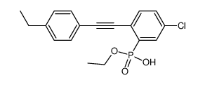 [5-chloro-2-(4-ethylphenylethynyl)phenyl]phosphonic acid monoethyl ester结构式