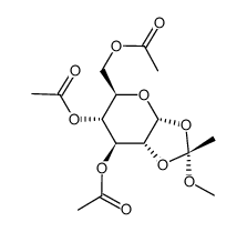 .alpha.-D-Glucopyranose, 1,2-O-(1-methoxyethylidene)-, triacetate, (R)- Structure