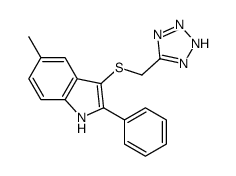 5-methyl-2-phenyl-3-(2H-tetrazol-5-ylmethylsulfanyl)-1H-indole结构式