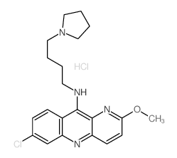 Benzo(b)-1,5-naphthyridin-10-amine, 7-chloro-2-methoxy-N-(4-(1-pyrrolidinyl)butyl)-, trihydrochloride Structure