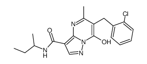 6-[(2-chlorophenyl)methyl]-7-hydroxy-5-methyl-N-(1-methylpropyl)-pyrazolo[1,5-a]pyrimidine-3-carboxamide结构式