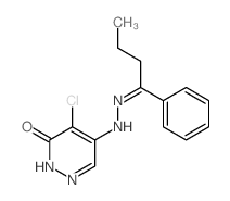 3(2H)-Pyridazinone, 4-chloro-5-[2-(1-phenylbutylidene)hydrazinyl]- structure
