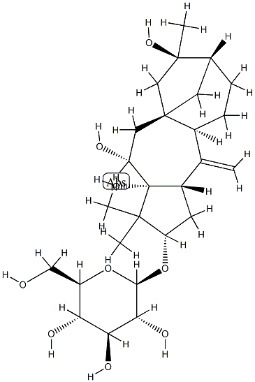 [5,6β,16-Trihydroxygrayanotox-10(20)-en-3β-yl]β-D-glucopyranoside结构式