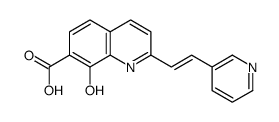 8-hydroxy-2-(2-pyridin-3-ylethenyl)quinoline-7-carboxylic acid结构式