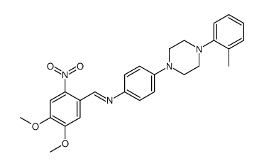 1-(4,5-dimethoxy-2-nitrophenyl)-N-[4-[4-(2-methylphenyl)piperazin-1-yl]phenyl]methanimine Structure