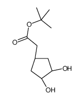 Cyclopentaneacetic acid, 3,4-dihydroxy-, 1,1-dimethylethyl ester, (3R,4S)-rel- (9CI)结构式