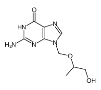 9-{[(1-hydroxymethyl)ethoxy]-methyl}guanine Structure