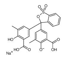 5,5'-(3H-2,1-benzoxathiol-3-ylidene)bis[3-methylsalicylic] acid S,S-dioxide, sodium salt structure
