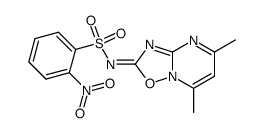 2-Nitro-N-[5,7-dimethyl-2H-[(1,2,4)oxadiazolo(2,3-a)pyrimidin-2-ylidene]]benzenesulfonamide Structure