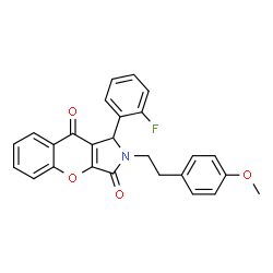 1-(2-Fluorophenyl)-2-[2-(4-methoxyphenyl)ethyl]-1,2-dihydrochromeno[2,3-c]pyrrole-3,9-dione结构式