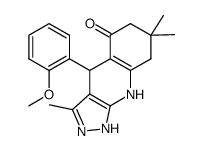 4-(2-methoxyphenyl)-3,7,7-trimethyl-6,7,8,9-tetrahydro-1H-pyrazolo[3,4-b]quinolin-5(4H)-one结构式
