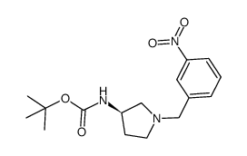 (3R)-(+)-[1-(3-nitrobenzyl)-3-pyrrolidyl]carbamic acid tert-butyl ester结构式