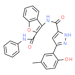 5-(2-hydroxy-5-methylphenyl)-N-[2-(phenylcarbamoyl)-1-benzofuran-3-yl]-1H-pyrazole-3-carboxamide Structure