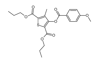 Dipropyl 3-methyl-4-(4-methoxybenzoyloxy)-2,5-thiophene-dicarboxylate结构式