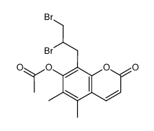 5,6-di-methyl-7-acetoxy-8-(2',3'-dibromopropyl)coumarin结构式
