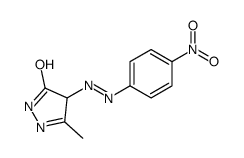 3-methyl-4-[(4-nitrophenyl)diazenyl]-1,4-dihydropyrazol-5-one结构式