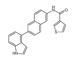 N-[6-(1H-吲哚-4-基)-2-萘]-3-噻吩羧酰胺结构式