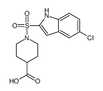 1-[(5-chloro-1H-indol-2-yl)sulfonyl]piperidine-4-carboxylic acid Structure