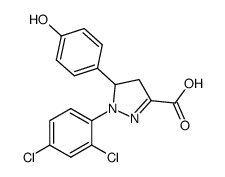 1-(2,4-dichloro-phenyl)-5-(4-hydroxy-phenyl)-4,5-dihydro-1H-pyrazole-3-carboxylic acid结构式