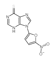 6H-Purine-6-thione, 1,9-dihydro-9-(5-nitro-2-furanyl)- Structure