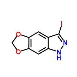 3-Iodo-1H-[1,3]dioxolo[4,5-f]indazole结构式