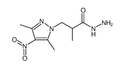 1H-Pyrazole-1-propanoic acid, α,3,5-trimethyl-4-nitro-, hydrazide结构式