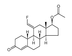 (E)-11-fluoromethylene-17β-hydroxyestr-4-en-3-one 17-acetate Structure