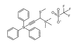 trimethyl-N-(1-methylsulfanyl-1-(triphenylsilyl)ethynyl)methylammonium trifluoromethanesulfonate Structure