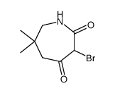 3-bromo-6,6-dimethyl-azepane-2,4-dione结构式