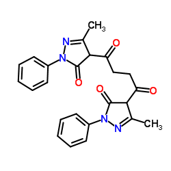 1,4-Bis(3-methyl-5-oxo-1-phenyl-4,5-dihydro-1H-pyrazol-4-yl)-1,4-butanedione结构式