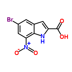 5-Bromo-7-nitro-1H-indole-2-carboxylic acid结构式