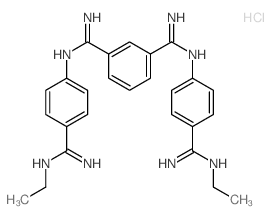1,3-Benzenedicarboximidamide,N1,N3-bis[4-[(ethylamino)iminomethyl]phenyl]-, hydrochloride (1:4) structure