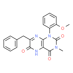 Lumazine,7-benzyl-6-hydroxy-1-(o-methoxyphenyl)-3-methyl- (6CI) picture